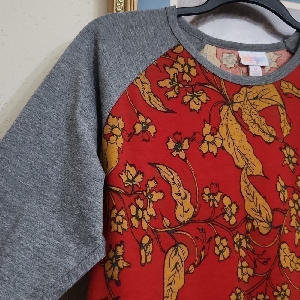 2for$10 Mid Sleeve Shirt Size M floral Lagenlook Casual Lounge Preppy - Picture 5 of 7